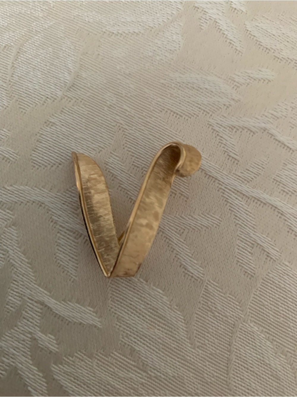 Gold-Tone V-Shaped Women's Brooch